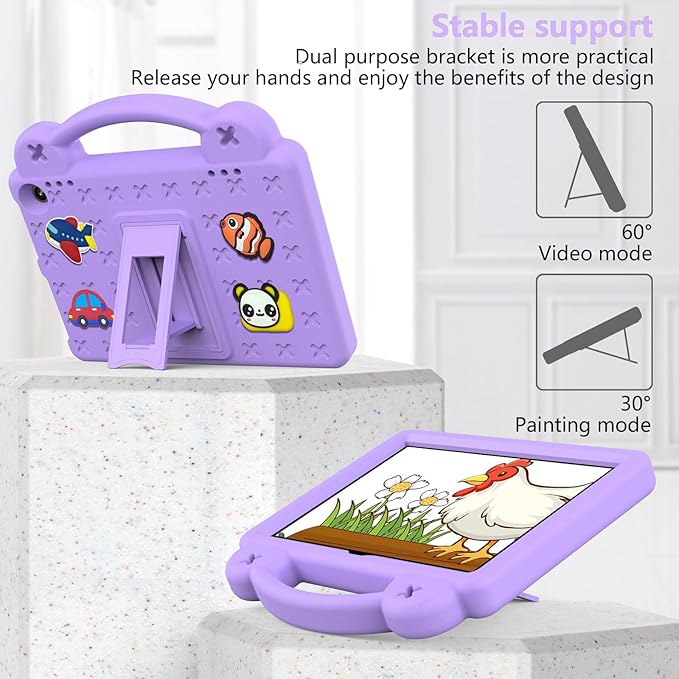 AKABEILA Compatible with Lenovo Tab M10(3rd Gen) 10.1(2022)/Huawei MatePad T 10s 10.1/MatePad T 10 9.7/MatePad SE 10.1(2022)/Honor Pad X8/Pad X8 Lite Tablet Case, Strap for Girl Kid Gift -Light Purple