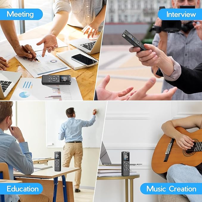 Tonfarb 64GB Digital Voice Recorder with Playback,Audio Recording Device for Lectures Meeting/Classes/Interviews,Tape Recorder with Voice Activated,Password,Noise Reduction,A-B Repeat,MP3 Player Etc