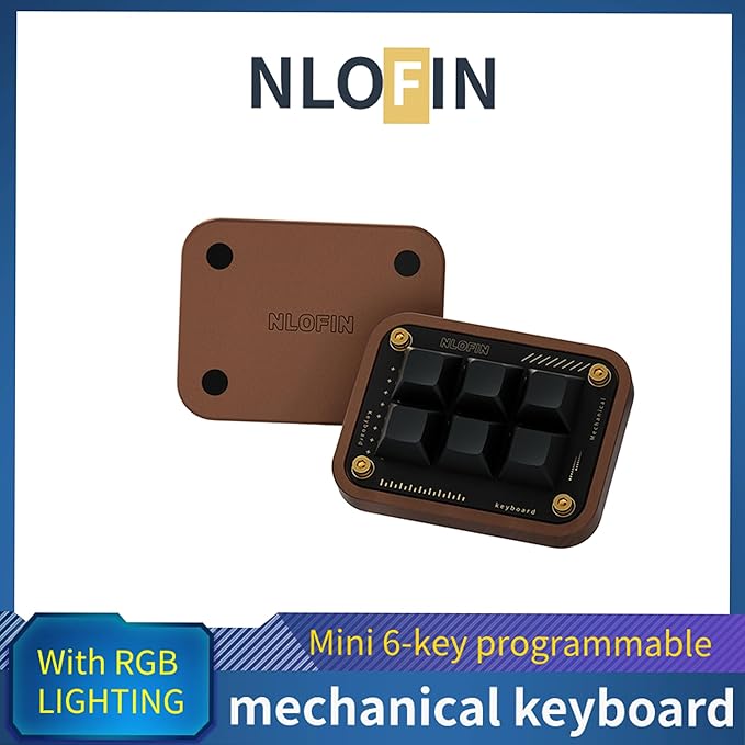 Custom Macro Pad Programmable Designer Mini Keyboard 6 Keys (Bronze,KB06)