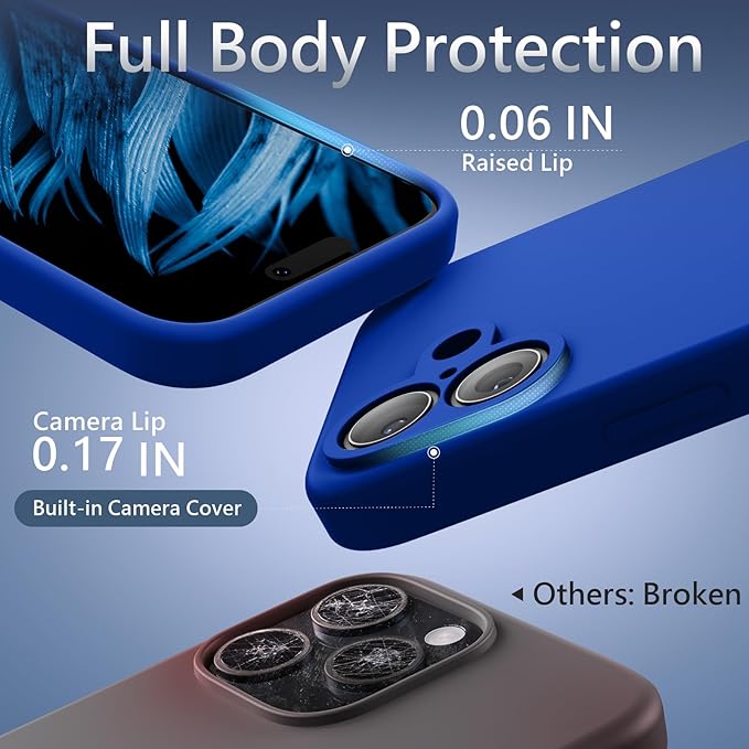 FireNova Magnetic for iPhone 17 Case, Compatible with MagSafe, [Integrated Silicone Camera Control Button] [Camera Protection] Anti-Scratch Microfiber Lining Phone Case, 6.3", Klein Blue