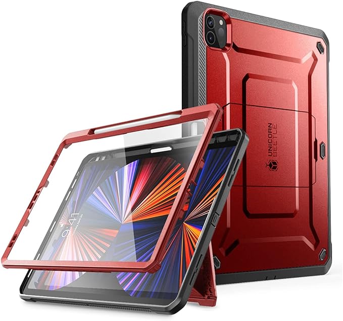 SUPCASE for iPad Pro 12.9 Inch Case 6th/5th/4th Generation 2022/2021/2020 (Unicorn Beetle Pro), [Built-in Screen Protector & Stand & Pen Holder] Full-Body Rugged Cover for iPad Pro 12.9 Inch, Ruddy