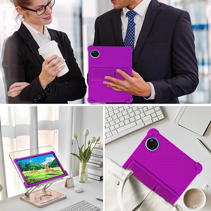 ATOOZ for DOOGEE U11 Case 11 Inch,Soft Silicone Kids Case for DOOGEE U11 Pro Tablet 2025/Teclast P50 Tablet with Stand (Purple)