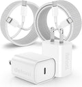 for iPhone 15 16 Chargers Fast Charging, 2Pack 20W USB C Wall Charger for iPhone 16 Pro Max with 2Pack 6FT+10FT USB C to C Cable Compaitble with iPhone 16/16 Plus/15/15 Pro Max/iPad Pro-Gray