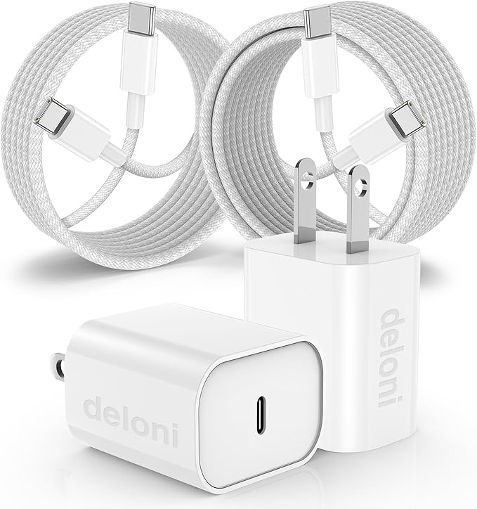 for iPhone 15 16 Chargers Fast Charging, 2Pack 20W USB C Wall Charger for iPhone 16 Pro Max with 2Pack 6FT+10FT USB C to C Cable Compaitble with iPhone 16/16 Plus/15/15 Pro Max/iPad Pro-Gray
