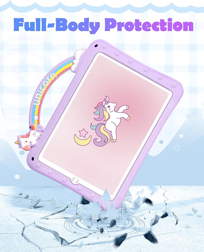 Wazzasoft for Samsung Galaxy Tab S6 lite Case 10.4" - Girls Cute Women Cartoon Kawaii Purple 3D Design Cover with Rotating Stand & Strap Unique Girly Funda for Samsung Tab S6 lite Case (2022/2020)