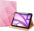 VIKESI Case for iPad Air 13 inch (M4) 2026 / (M3) 2025 / (M2) 2024,Premium Leather Folio,Apple Pencil Holder,Auto Sleep/Wake,Stand Cover - Polygons