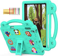 Dteck Kids Case for iPad 9.7 Inch 6th/5th Gen 2018/2017 & iPad Air 2/1 & iPad Pro 9.7,Cartoon Panda Shockproof Rugged Lightweight Pencil Holder Convertible Handles Stand Kids Friendly Case,Mint Green
