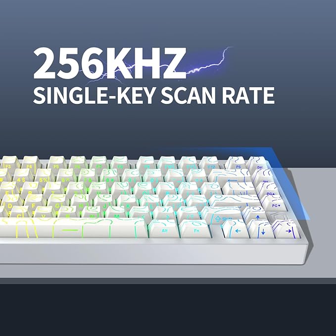 IROK MG75PRO 81 Keys Wired Magnetic Switch Mechanical Keyboard, Hall Effect, 8KHZ/ARGB/CNC Aluminum, Gasket Structure Gaming Keyboard(White)