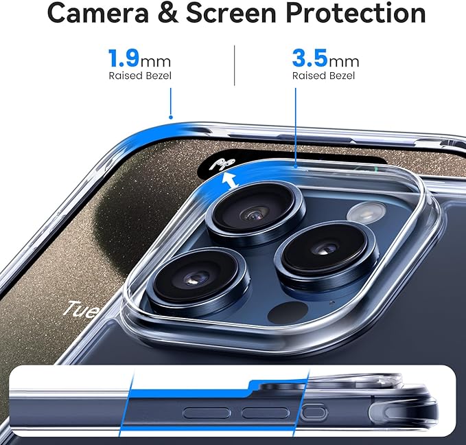 Mkeke Magnetic Designed for iPhone 15 Pro Case, Compatible with Magsafe, Yellowing Resistant, Military-Grade Drop Protection, Shockproof Phone Case for Apple iPhone 15 Pro 2023