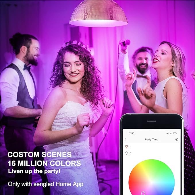 Sengled Smart Light Bulb, Color Changing Light Bulb, WiFi Light Bulbs No Hub Required, Smart Bulbs that Compatible with Alexa & Google Home, Smart LED A19 RGB Light Bulbs, 1 Pack