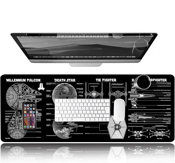 Large Gaming Mouse Pad with Superior Micro Cloth, Extended Desk Pad, Mousepad with Stitched Edges, Non-Slip Base, Desk Accessories Supplies, Keyboard Pad for Gamer,Office & Home,31.5 x 11.8 in, Black