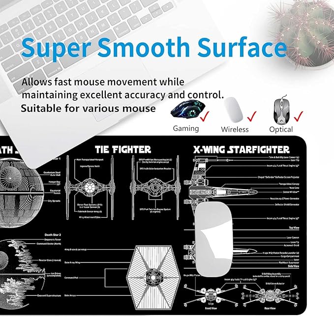 Large Gaming Mouse Pad with Superior Micro Cloth, Extended Desk Pad, Mousepad with Stitched Edges, Non-Slip Base, Desk Accessories Supplies, Keyboard Pad for Gamer,Office & Home,31.5 x 11.8 in, Black