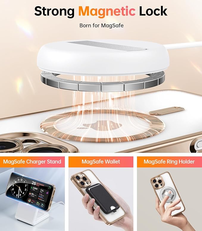 Meifigno Designed for iPhone 16 Pro Max Case 6.9", [Glitter Card & Wrist Strap] [Compatible with MagSafe] [2X Screen Protectors] Surround Lens Protection Designed for 16 ProMax Case, Desert Titanium