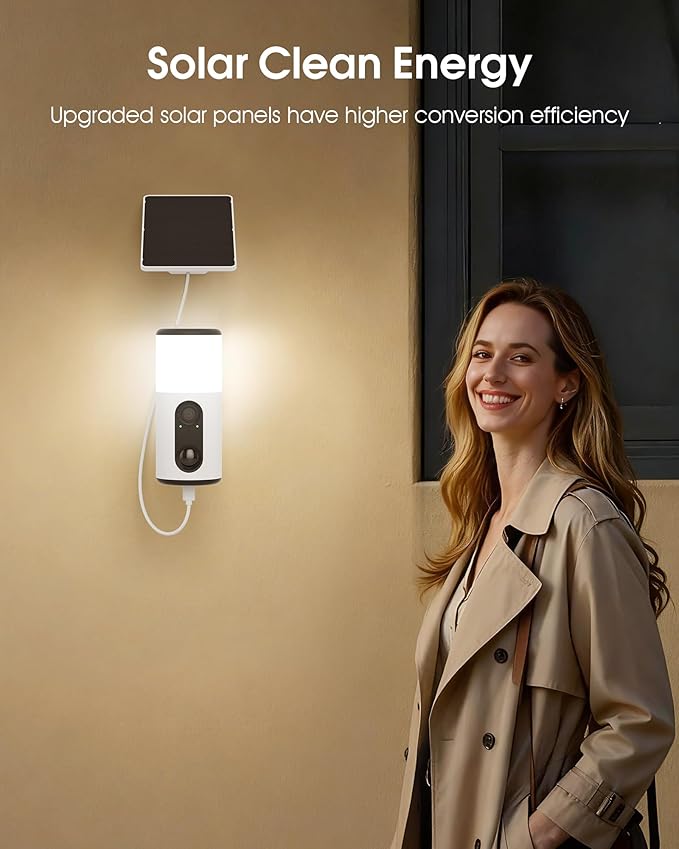 ARCCTV Floodlight Camera with Solar Panel, 4MP Battery Powered Security Cameras for Home Security, 2 Way Audio, PIR Motion Sensor, 2.4G/5G Dual Band WiFi, SD/Cloud Storage(2 Pack)