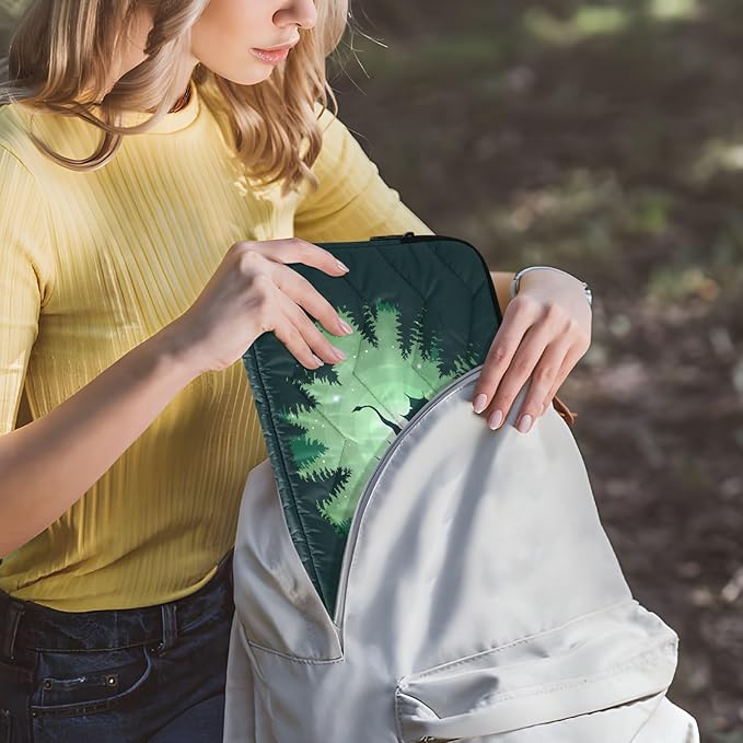Cute Laptop Sleeve 13 inch Forest Dragon Starry Sky Dragon Green Laptop Cover for Women's 14 inch Waterproof Tablet Bag