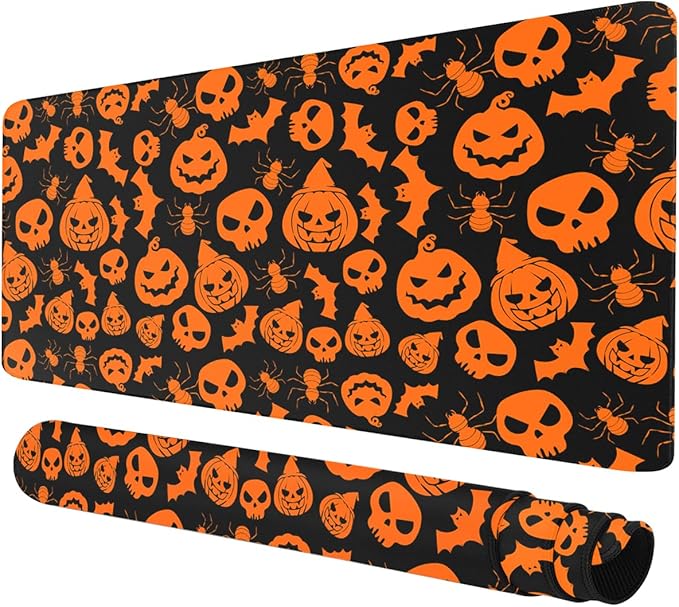 Halloween Mouse Pad - 31.5×15.8 Inch Gaming Mouse Pad with Stitched Edges for Keyboard and Mouse