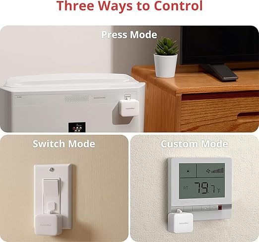 Switchbot Smart Switch Button Pusher (Bluetooth) – Fingerbot for Rocker Switch/One-Way Buttons with bot White, App Timer Control, No Wiring, Optional Hub Required for Voice/Remote, White