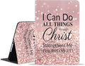 WEUIUJKILO Case for iPad (A16) 11th Generation 11 Inch 2025, iPad 10th Generation 10.9 Inch 2022, Slim PU Leather Folding Stand Smart Cover with Auto Sleep/Wake, Quote Bible Verse Philippians 4-13