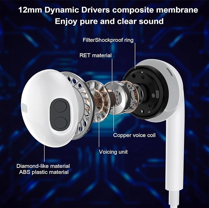 2 Packs USB C Headphones，Type C for iPhone Wired Headphones for iPhone 16/15/17 Earbuds with Mic and Volume Control，Hi-Fi Stereo In Ear Earphones for Galaxy S24/S23~S20/Ultra Note 10/20，Purple+Black