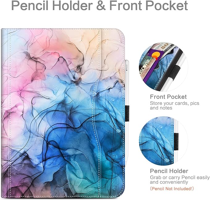 Vimorco for iPad Air M4/M3/M2 11 Inch Case 2026/2025/2024,for iPad Air 5th/4th Gen Cover 10.9-inch, for iPad Pro 11 Inch Case 4th/3rd/2nd/1st Generation Pencil Holder/Hand Strap/Pocket, Watercolor Art