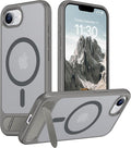 Magnetic Compatible with iPhone 16E Case, [Built-in Invisible Kickstand][Compatible with MagSafe][Military Grade Shockproof] Slim Translucent Matte Case for iPhone 16E 6.1" 2025