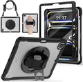 BRAECNstock case for iPad Air 13 Inch M4 2026/ M3 2025/ M2 2024 & Pro 12.9 inch 6th/5th/4th/3rd Generation 2022-2018 Cover with Screen Protector,Pencil Holder,360°Rotate Stand-Black