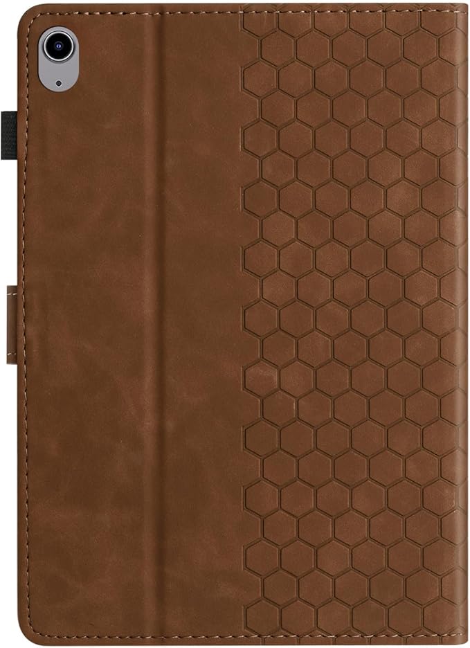 DTangLsm for iPad A16 Case Leather iPad 11th Generation Case 11-inch 2025, iPad 10th Generation Case 10.9-inch 2022, Smart Folio Stand Cover 10th Gen iPad Case with Pencil Holder, Honeycomb Brown
