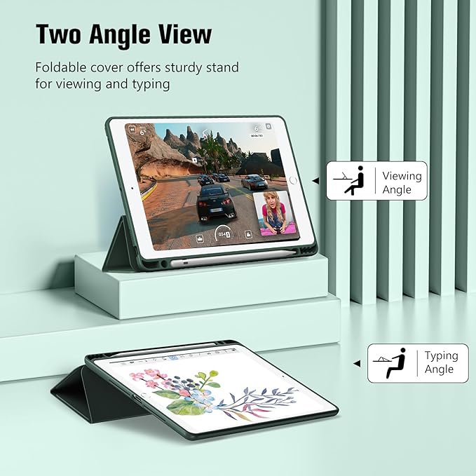 ProCase Smart Case for 10.5” iPad Air 3rd Generation 2019 / iPad Pro 2017, Slim Stand Cover with Pencil Holder Soft TPU Back for Air 3 -Mgreen
