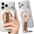 SUPERONE for MagSafe Phone Grip for MagSafe Kickstand Compatible with Mag Safe Finger Loop, 4-in-1 Phone Ring Holder Strap for Mag Safe iPhone 16/15/14/13/12 (Rose)