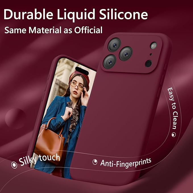 FireNova Magnetic for iPhone 17 Pro Case, Compatible with MagSafe, [Integrated Silicone Camera Control Button] [Camera Protection] Anti-Scratch Microfiber Lining Phone Case, 6.3", Plum