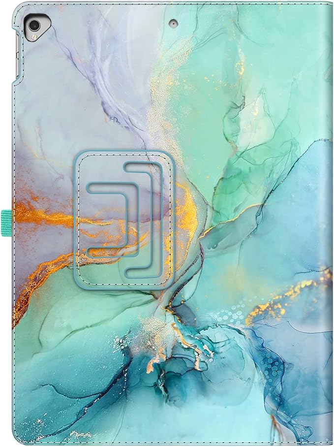 Fintie Folio Case for iPad Pro 12.9 (2nd Gen) 2017 / iPad Pro 12.9 (1st Gen) 2015 - [Corner Protection] Premium PU Leather Smart Stand Protective Cover with Auto Sleep/Wake (Emerald Marble)