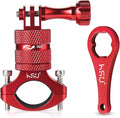 HSU Bike Handlebar Mount for Gopro Hero 13/12/11/10/9/8/7/6/5/4 AKASO Campark Osmo Action 3/4 and Other Action Cameras, 360 Degrees Rotary Motorcycle Mount (Red)