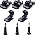 QKOO 3X Quick Release Buckle Clip Basic Mount +2X Vertical Surface J-Hook Buckle Mount Base +3X Thumb Screw for GoPro Hero 13 12 11 10 9 8 7 6 5 4 3 Session MAX 2018, AKASO, SJCAM, Action Cameras