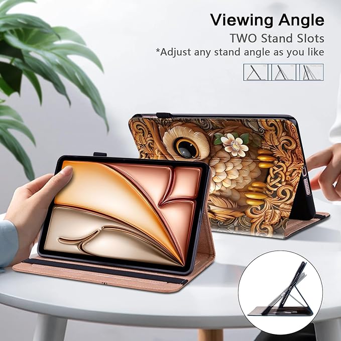Case for iPad 11th Generation 11 Inch 2025 (A16)/ iPad 10th Generation 10.9 Inch 2022 Case,Slim Stand Smart PU Leather Protective Cover - Brown Owl