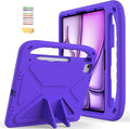 Kids Case for Apple iPad Air 13 inch Tablet M4/M3/M2 (2026/2025/2024) with Pencil Holder, Anti-Slip Handle Slim Lightweight Stand Shockproof Soft EVA Protective Silicone Bumper Cover, Purple