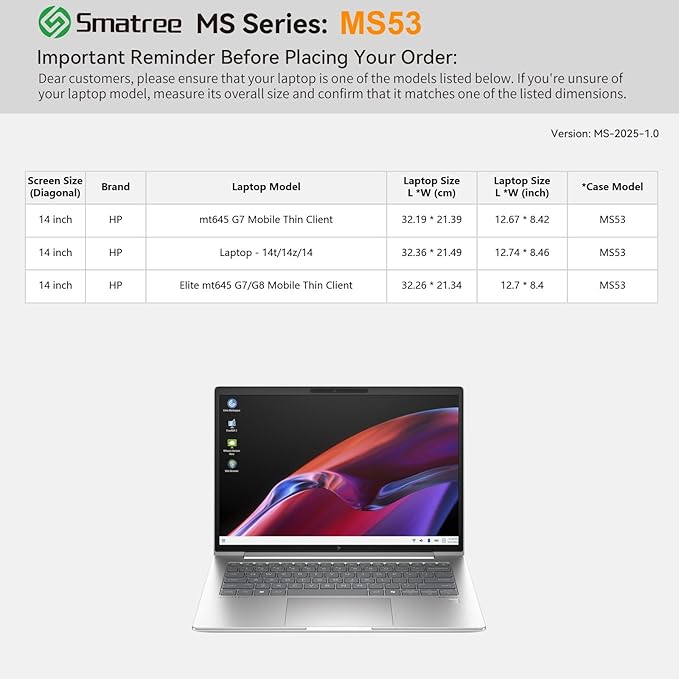 Smatree MS53 Hard EVA Protective Case with Stand Compatible for 14 inch HP Laptop-14t/14z/14, for 14 inch Elite mt645 G7/G8 Mobile Thin Client, for 14inch HP mt645 G7 Mobile Thin Client, Green