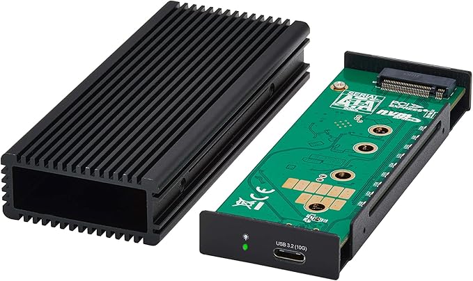 Tripp Lite External SSD Storage Enclosure with USB-C Cable for PC Gaming, M.2 NVMe & SATA SSD, 10 Gbps Data Transfer - Windows, macOS & Linux - No Software Required, 1-Year Warranty (U457-1M2-NVME-L)
