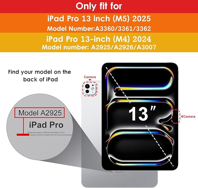 VIKESI Case for iPad Pro 13-inch M5 or M4 Released in 2025 or 2024, Leather Stand Cover with Apple Pencil Holder, Auto Wake/Sleep, Multiple Viewing Angles, Built in Hand Strap & Pocket,Black Brown