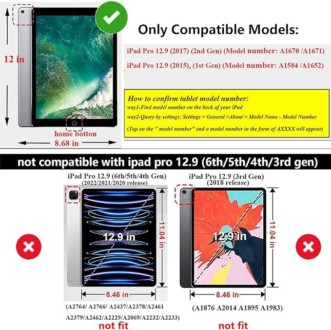 Translucent Case for iPad Pro 12.9 inch 2017/2015 (2nd/1st Generation) Frosted Clear Back Soft TPU Shockproof Silicone Lightweight Cover for iPad Pro 11 2nd Gen 2020/1st Gen 2018,Matte Clear