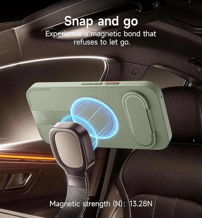 SURITCH for Google Pixel 9a Phone Case, Compatible with MagSafe, Protective Cover with Camera Cover & Adjustable Metal Kickstand for Pixel 9a -Sage Green