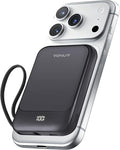 Magnetic Power Bank 10000mAh, Wireless Portable Charger with 15W Max Fast Charging & Built-in USB-C Cable, 22.5W PD LED Display Battery Pack Compatible with iPhone 17/16/15, Samsung Galaxy