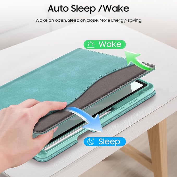 Fintie Case for Samsung Galaxy Tab S11 5G 11 Inch 2025 Model (SM-X730/X736B) with S Pen Holder, Multi-Angle Viewing Soft TPU Back Cover with Pocket, Auto Wake/Sleep, Turquoise
