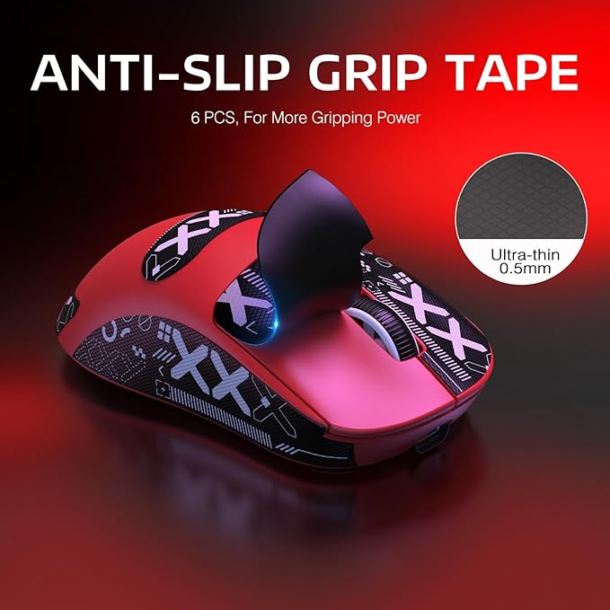 ATTACK SHARK X3 Wireless Gaming Mouse, 49g Bluetooth/2.4G/USB-C Ergonomic Computer Mouse, PAW3395 26K DPI Sensor, 200h Battery Life, Programmable Buttons Griptape, Gaming Accessories for PC/Laptop/Mac