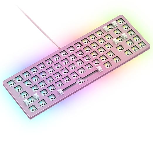 GLORIOUS GMMK 2 Gaming Barebones Keyboard - Hot Swappable TKL DIY, Compact Mechanical Keyboard Kit- Wired, RGB Backlit,- PC Setup Accessories- 65%, Pink