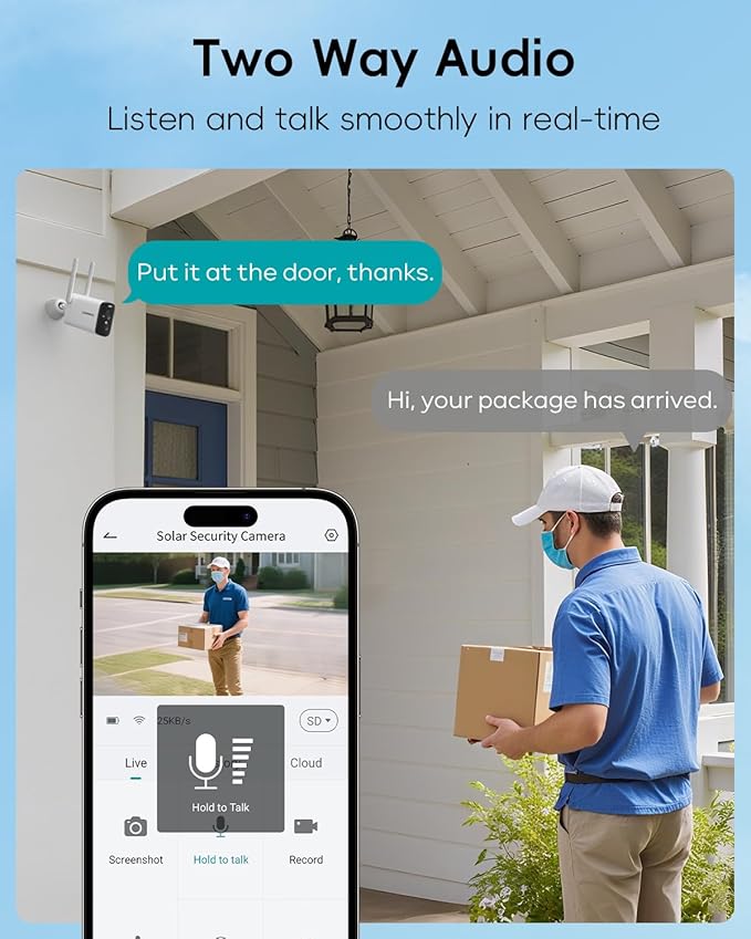 ZUMIMALL Solar Security Cameras Wireless Outdoor - 4 Packs, 2K Camera for Home Security with Color Night Vision, 2.4GHz WiFi, 2-Way Talk, Spotlight & Siren, IP66 Weatherproof, Compatible with Alexa