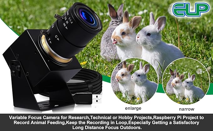 ELP 4K USB Camera with Microphone Manual Zoom Webcam 2.8-12mm Variable Focus PC Webcamera Mini UVC USB2.0 IMX317 USB Security_Camera 8mp Industrial Close-up Web_Cameras for Computer Raspberry Pi