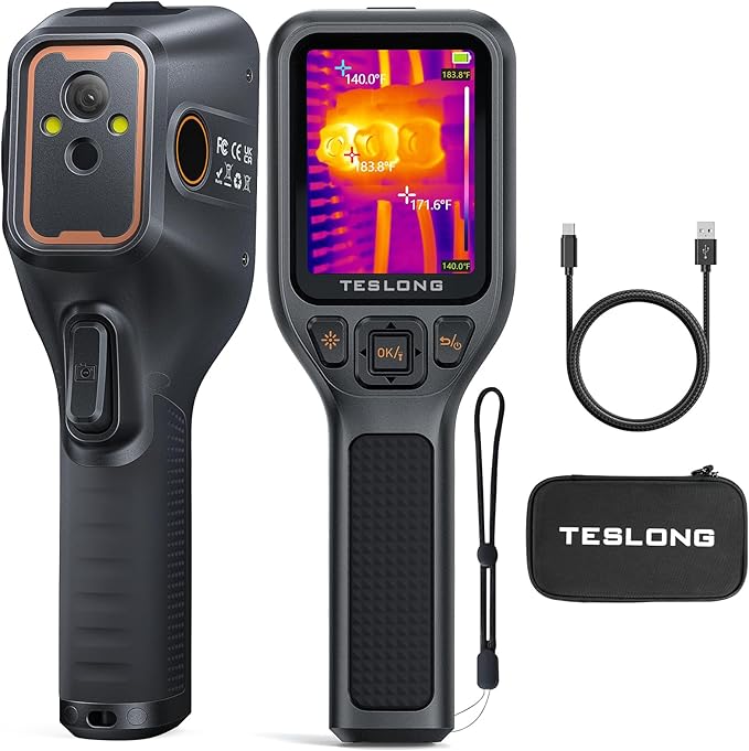 Teslong Thermal Imaging Camera, Super Resolution 240 x 180, 3.2" LCD Screen Handheld 25 HZ Refresh Rate Infrared Imager, 120 x 90 IR Resolution, Portable Carrying Case ﻿