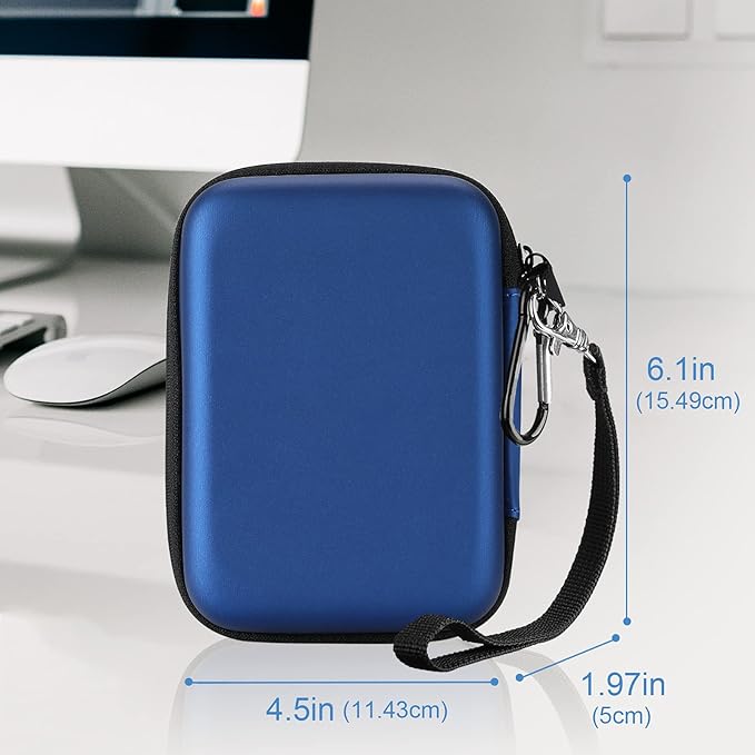 ProCase Hard Drive Case 2.5 Inch for Elements WD My Passport Canvio Basics Seagate Backup Plus Slim Expansion 1TB 2TB 3TB 4TB, Portable Carrying Case Holds 2 External Hard Drives -Navy