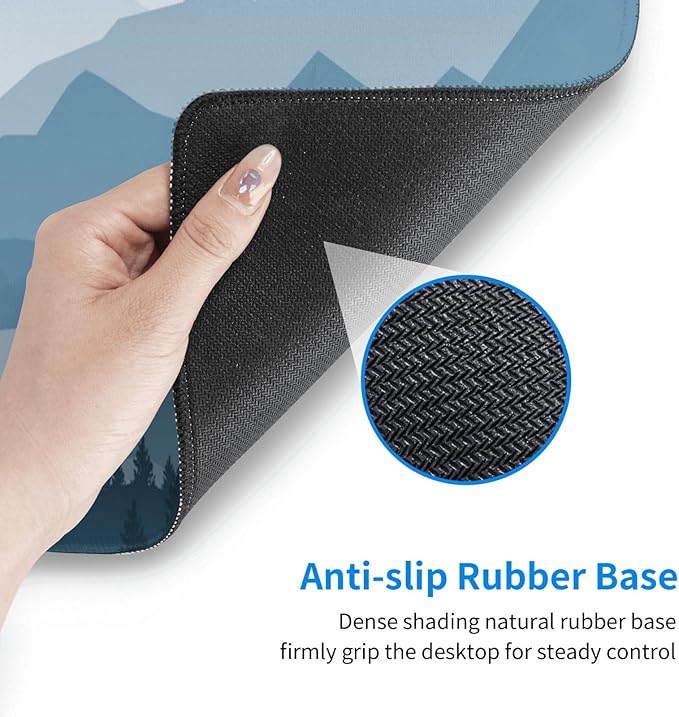 Mountain Gaming Mouse Pad Large Long Extended Pads Big Mousepad Extended Large Non-Slip Rubber Base Waterproof Big Keyboard Mat with Stitched Edges for Office Home and Game,31.5x11.8 Inch