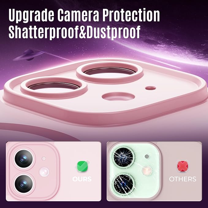 Symcele Designed for iPhone 12 Case, Compatible with MagSafe, with Privacy Screen Protectors X2, [Camera Protection] [15FT Military Drop Protection] Shockproof Phone Case, 6.1", Pink